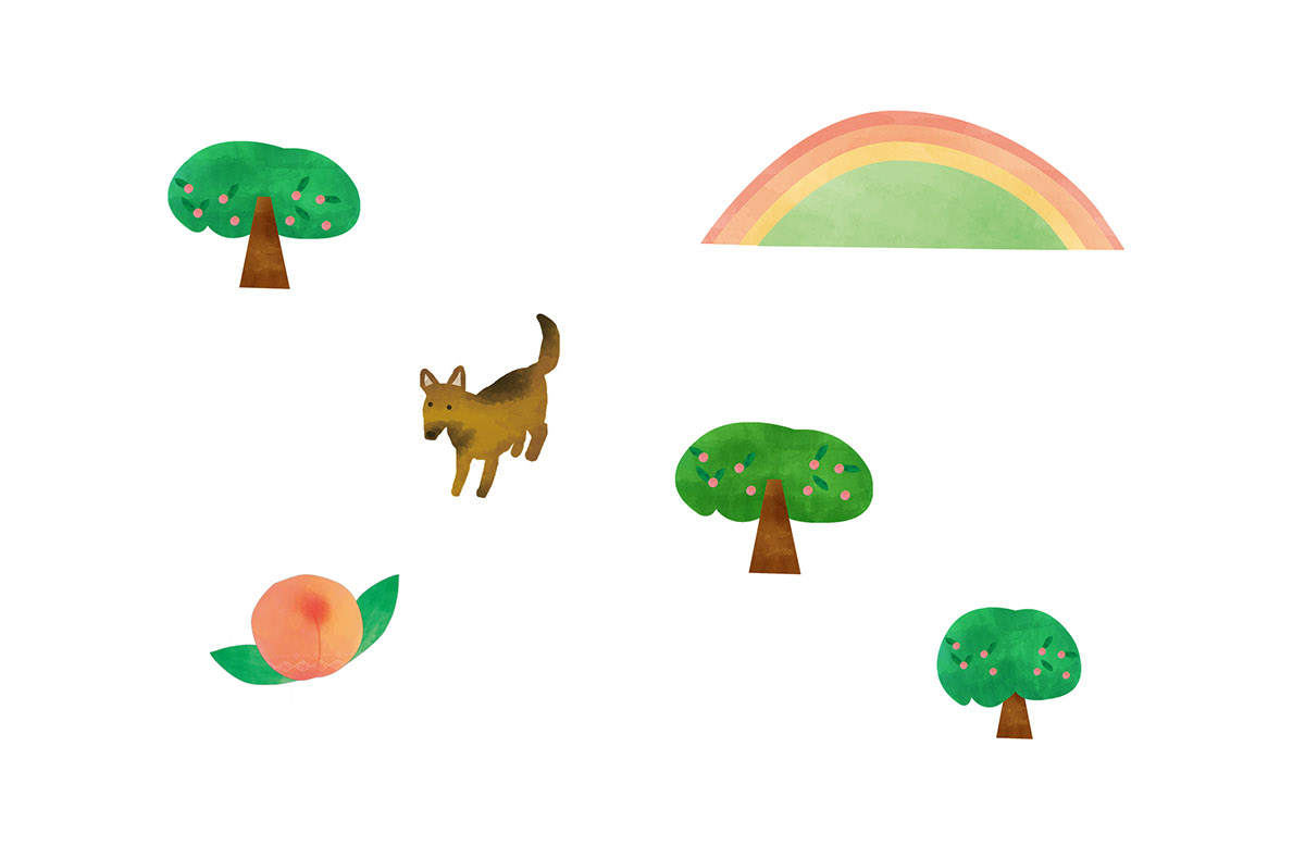 水蜜桃豐年祭禮盒包裝插畫(huà)