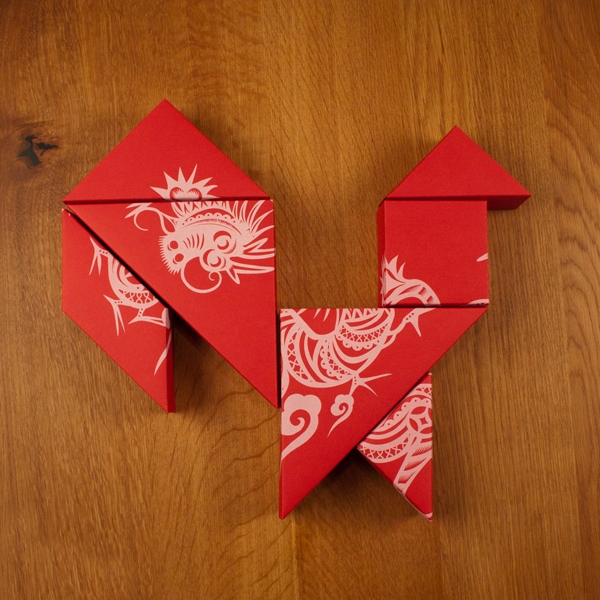 春節禮品盒包裝設計，新年七巧板的妙用