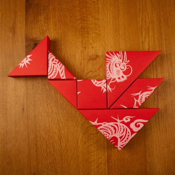 春節禮品盒包裝設計，新年七巧板的妙用