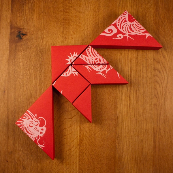 春節禮品盒包裝設計，新年七巧板的妙用