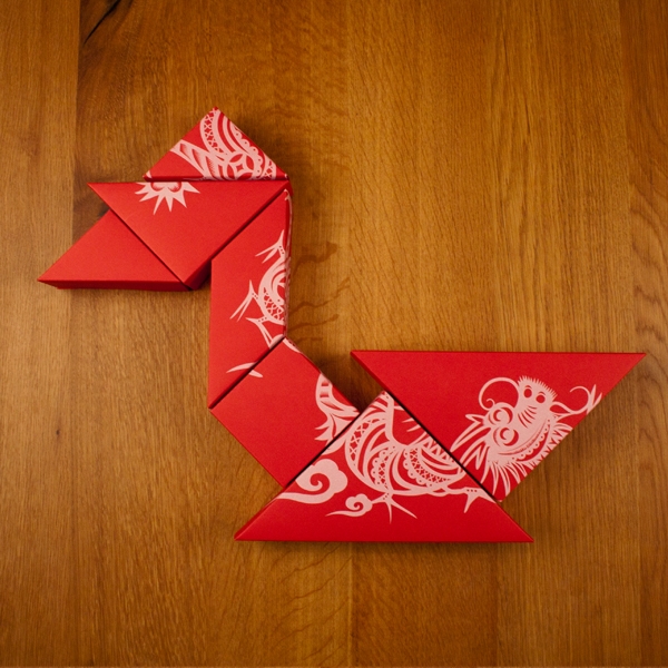 春節禮品盒包裝設計，新年七巧板的妙用