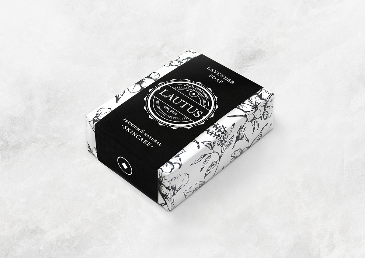 化妝品護膚產品包裝設計— 百分之百天然手工皂，沐浴露和洗滌液品牌包裝設計