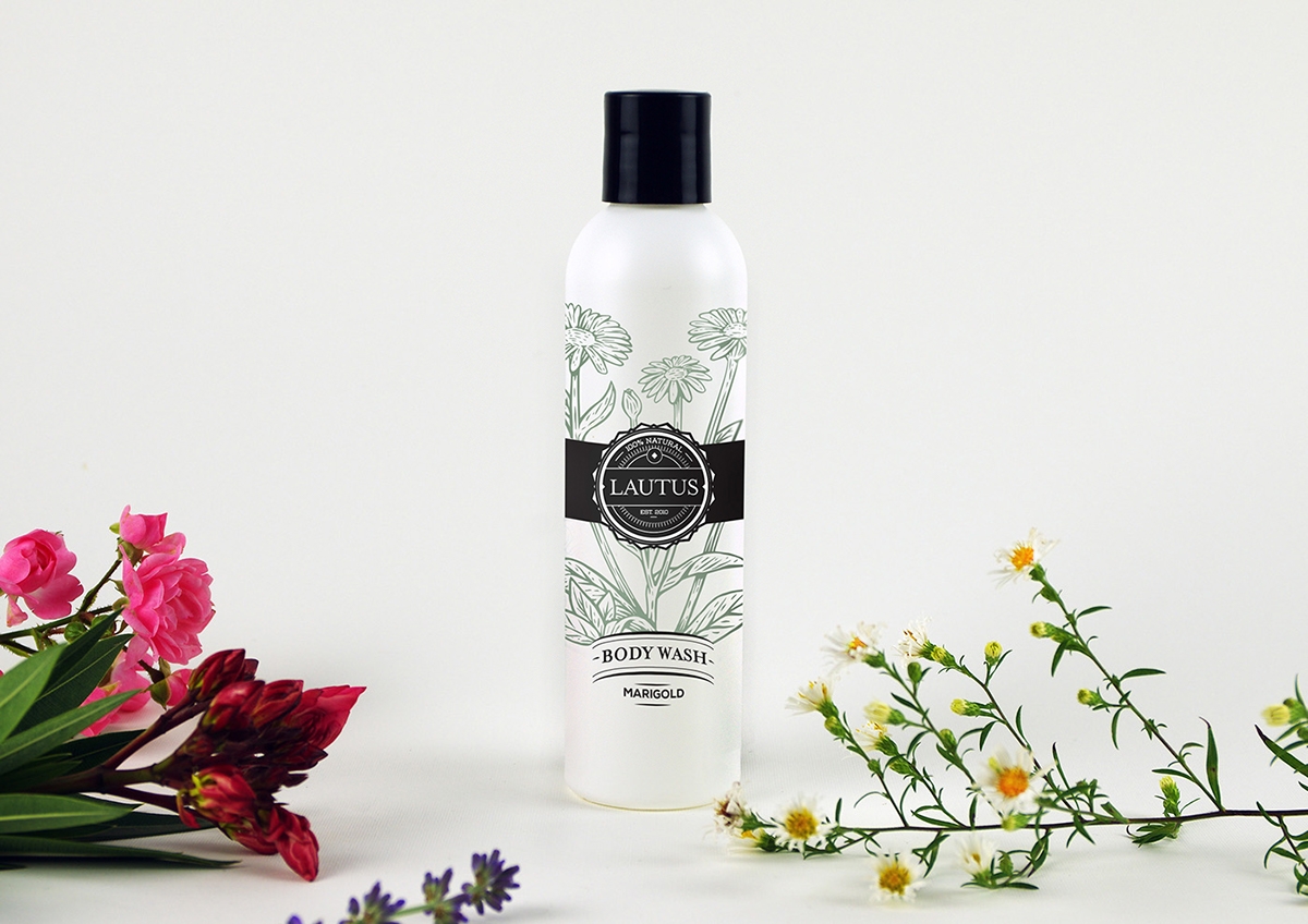 化妝品護膚產品包裝設計— 百分之百天然手工皂，沐浴露和洗滌液品牌包裝設計