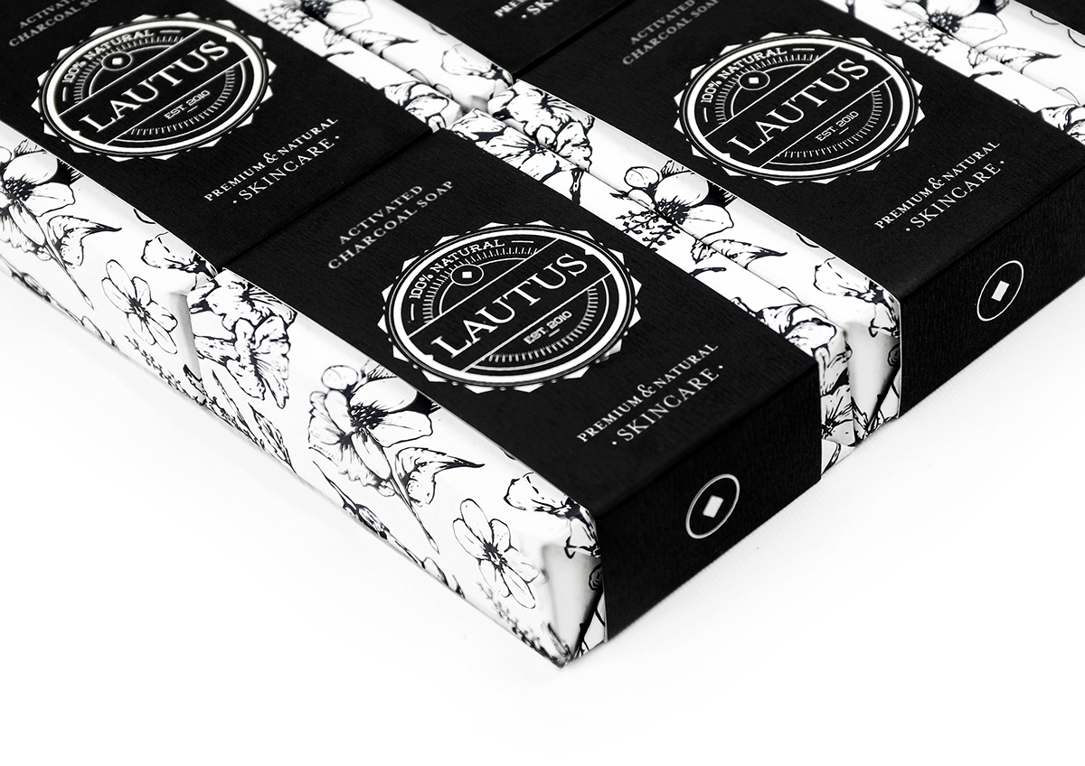 化妝品護膚產品包裝設計— 百分之百天然手工皂，沐浴露和洗滌液品牌包裝設計