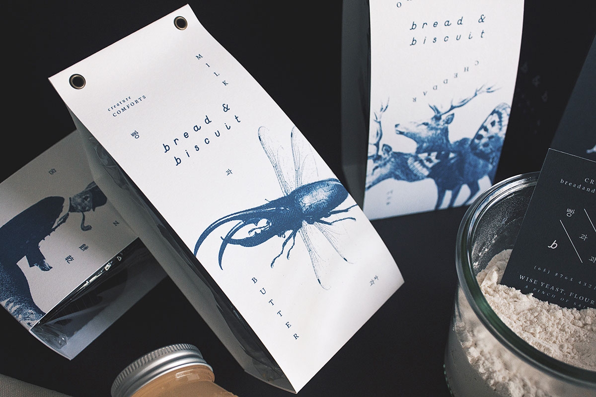 概念化早餐，面包與餅干食品飲料包裝設(shè)計