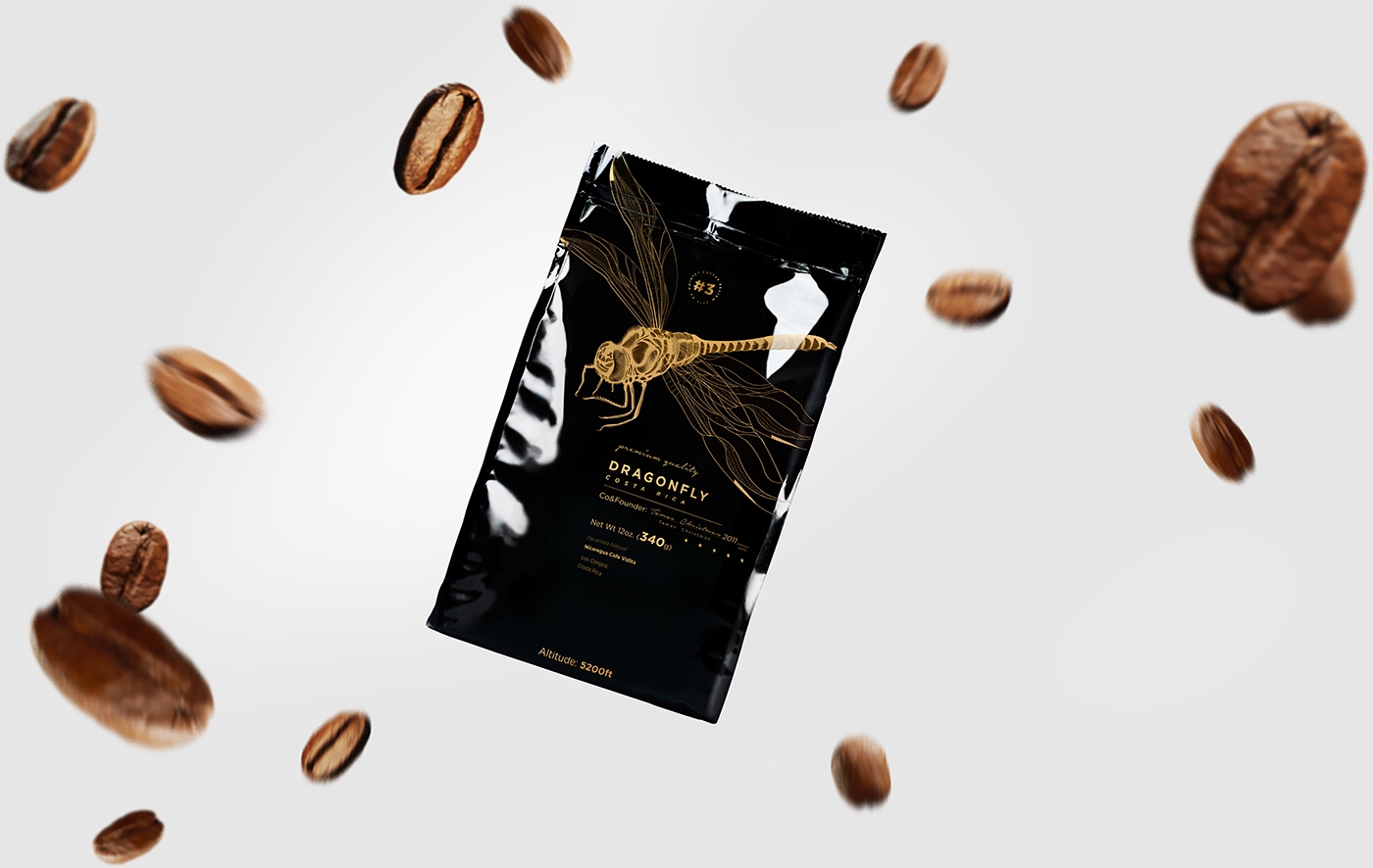 大自然的奇跡，蜻蜓主題的咖啡品牌包裝設(shè)計