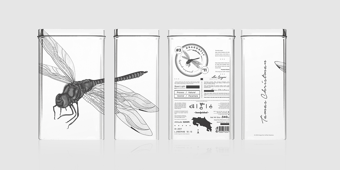 大自然的奇跡，蜻蜓主題的咖啡品牌包裝設(shè)計
